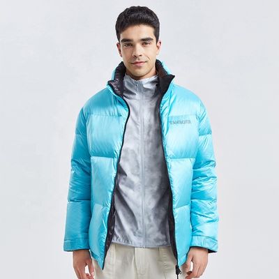 Down Winter Outdoor Puffer Jacket Mens Clothing Short 2 Sided 100% Polyester