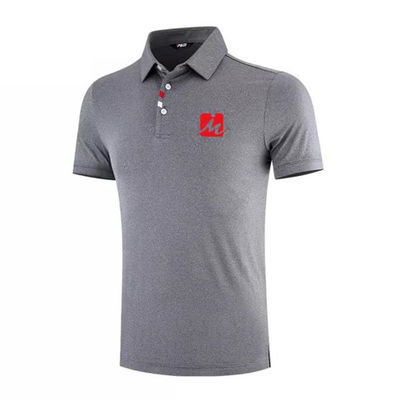 Breathable Collared Polyester Polo Shirts Mens Golf Shirts Spandex Recyled