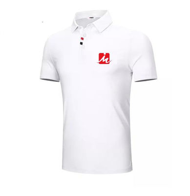Breathable Collared Polyester Polo Shirts Mens Golf Shirts Spandex Recyled