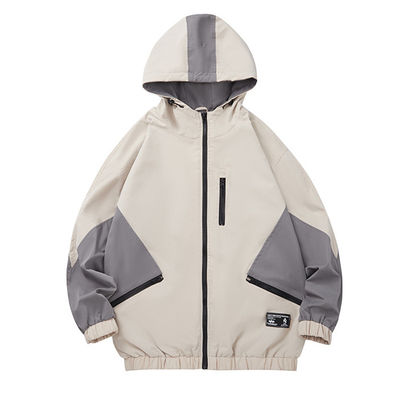 Loose Ordinary Spot Youth Hooded Grey Jacket Waterproof Windbreaker For Men