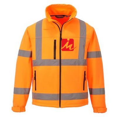 EN471 High Visibility Garments Soft Reflective Safety Softshell Jacket