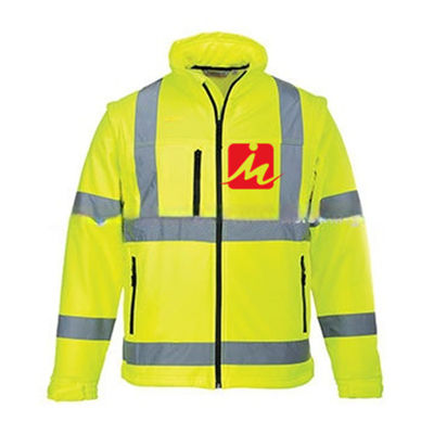 EN471 High Visibility Garments Soft Reflective Safety Softshell Jacket