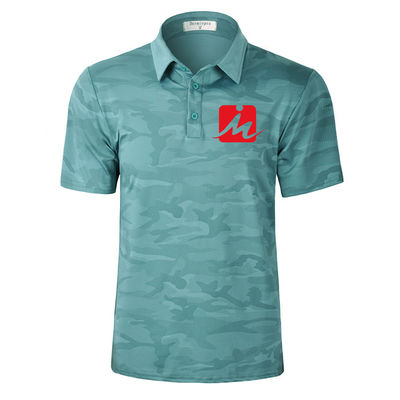 Breathable Camouflage Summer Golf Shirts Moisture Wicking Quick Dry Golf Polo T Shirt