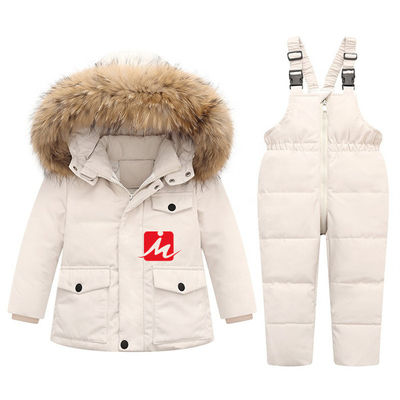 Polyester Lightweight Down Jacket White Duck Down Coat Outerwear Children Overalls Jumpsuit