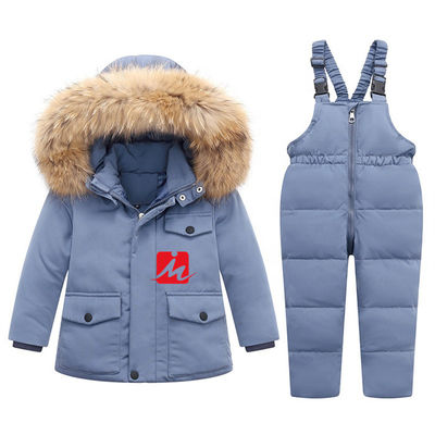 Polyester Lightweight Down Jacket White Duck Down Coat Outerwear Children Overalls Jumpsuit