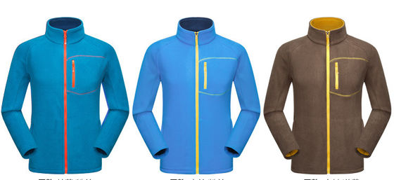 Outdoor Sports Winter Fleece Jacket Zip Polyester Men Wear