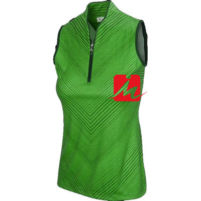 Stand Collar Women Polo Shirt 1/4 Zipper In The Middle Custom Printing Sleeveless